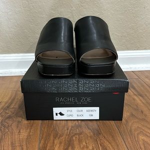 Rachel Zoe black, block heel sandals